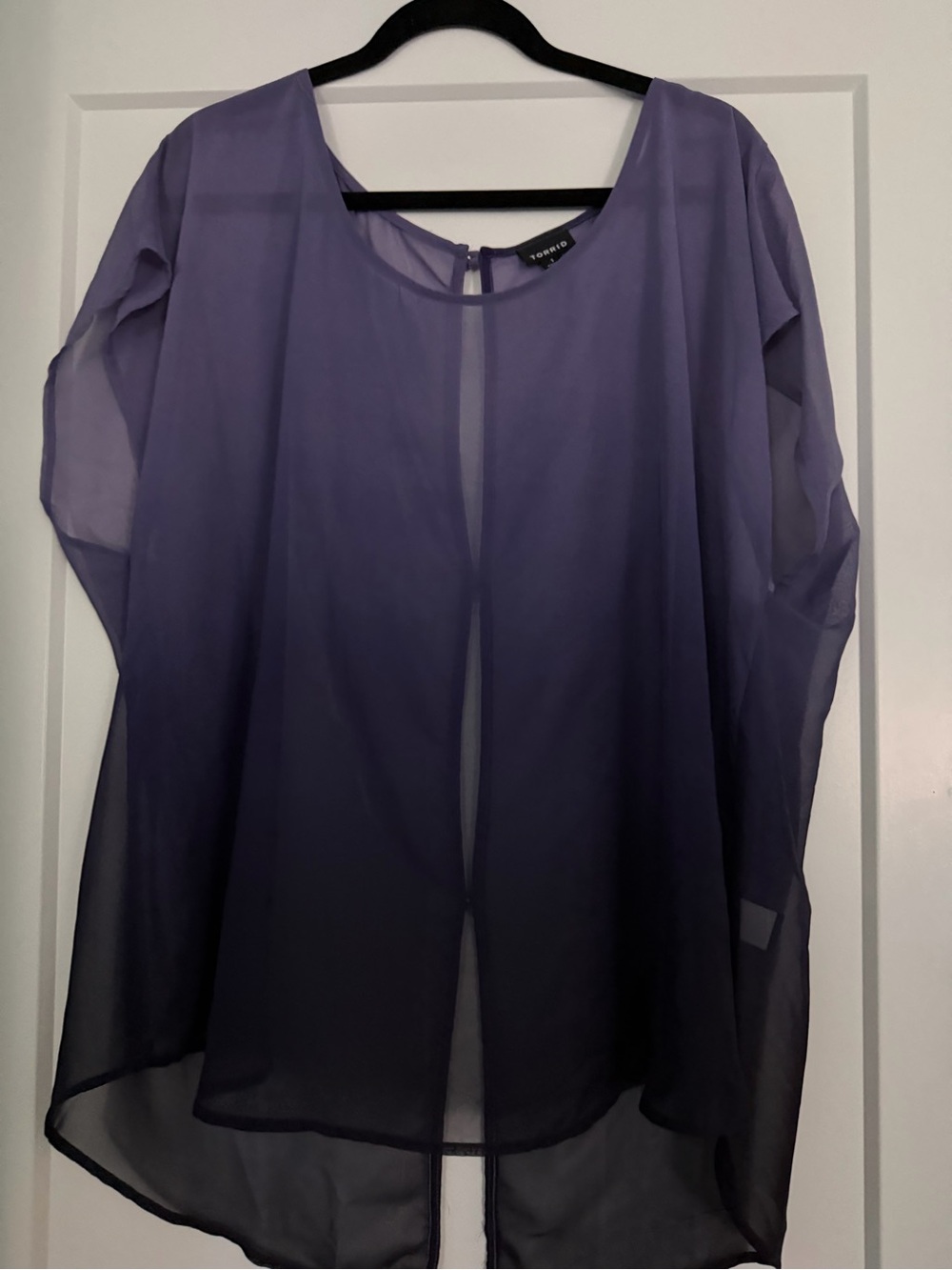 torrid Sheer Long-Sleeve Blouse in Lavender Purple